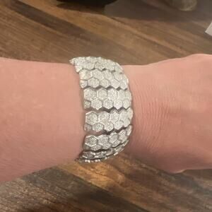 Coro Pegasus Honeycomb silver toned vintage Bracelet